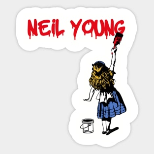 neil young red paint Sticker